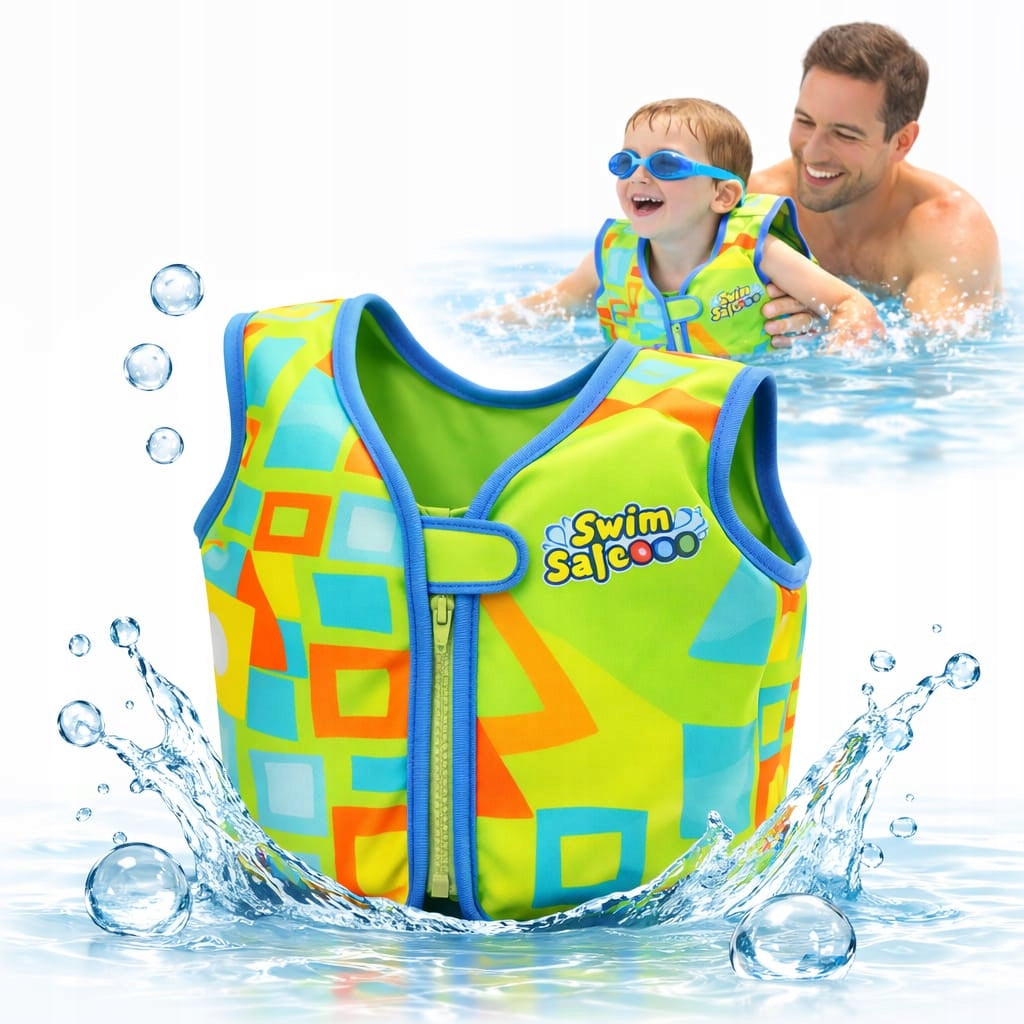 Flexible children's foam vest for swimming green for children