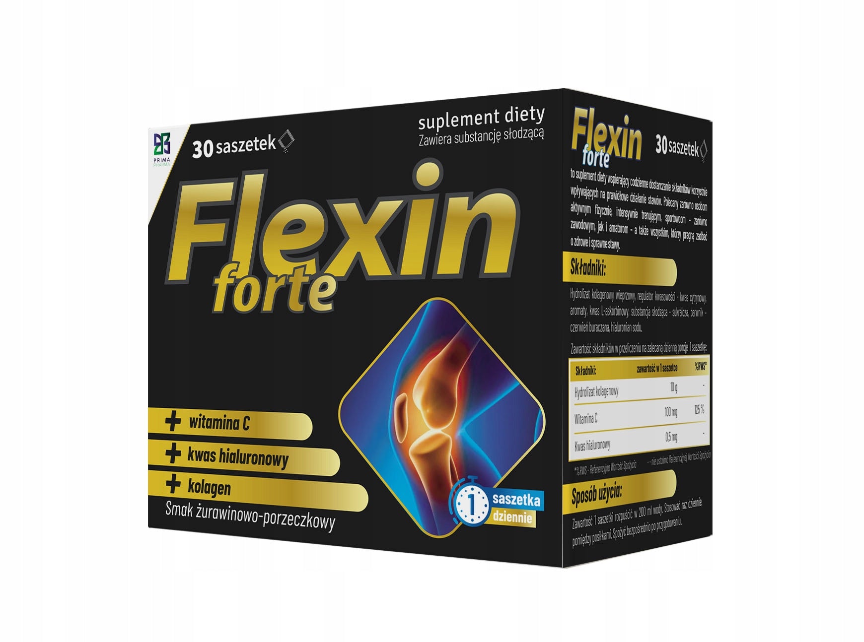 Flexin Forte 30 sachets Prima Pharma - Collagen + Hyaluronic Acid + Vitamin C