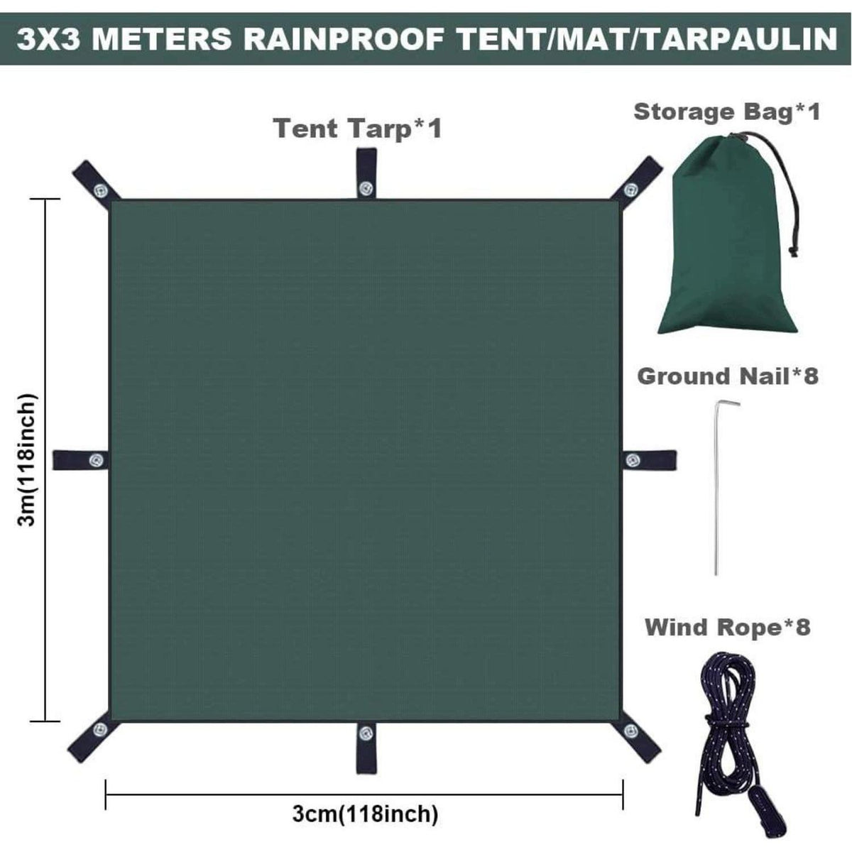 Flintronic Tarp 3x3m Waterproof Manufacturer code F1EU-4986845