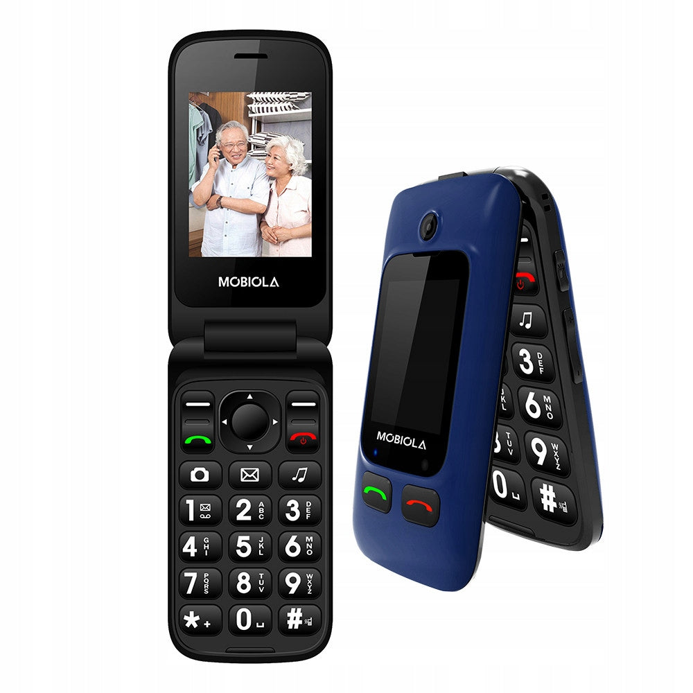 Flip phone for Grandma Grandpa's SENIOR BIG Keys LOUD blue