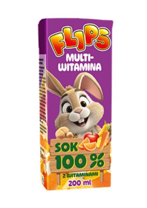 Flips Juice multivitamin 100% 27x200ml Sante | juice in a carton with straw Brand Sante
