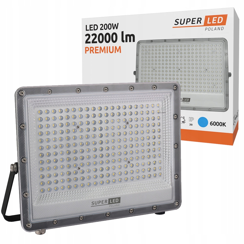 Floodlight LED Halogen Lamp Slim LED 200W 22000lm PREMIUM SuperLED