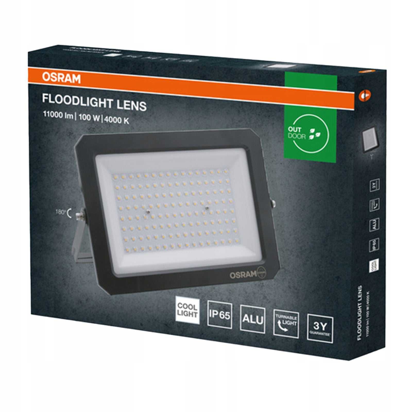 Floodlight LED Spotlight Halogen Lamp 100W 11000lm 4000K IP65 Osram Brand Osram