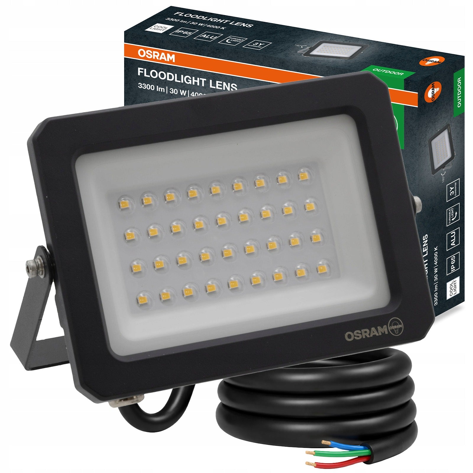 Floodlight LED Spotlight Halogen Lamp 30W 3300lm 4000K IP65 Osram