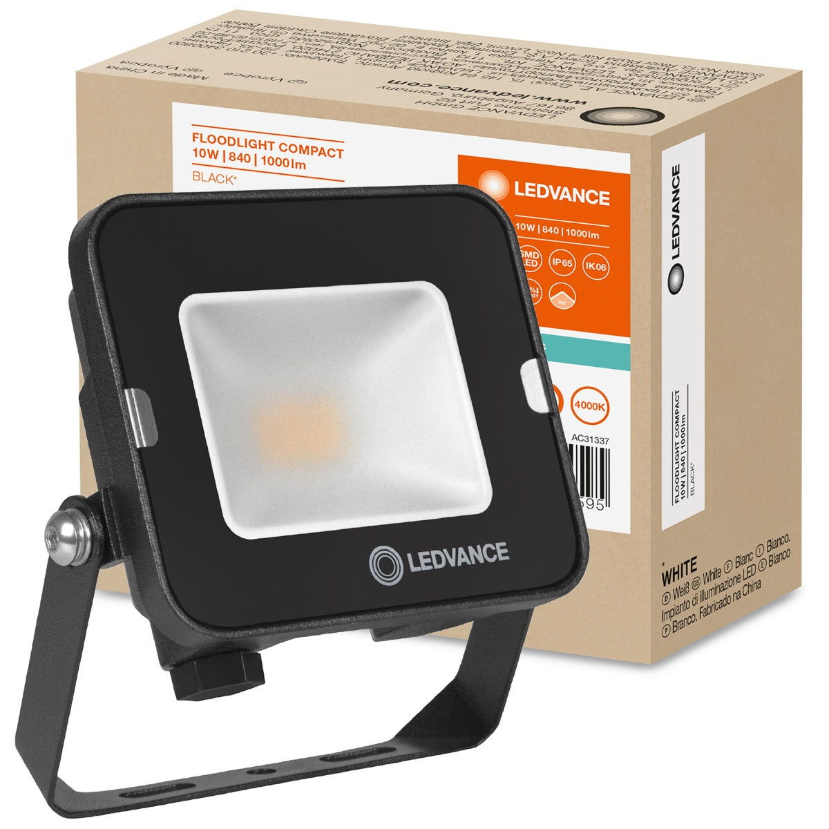 Floodlight Ledvance COMPACT 10W 3000K white warm 900lm IP65 Black Batteries included no