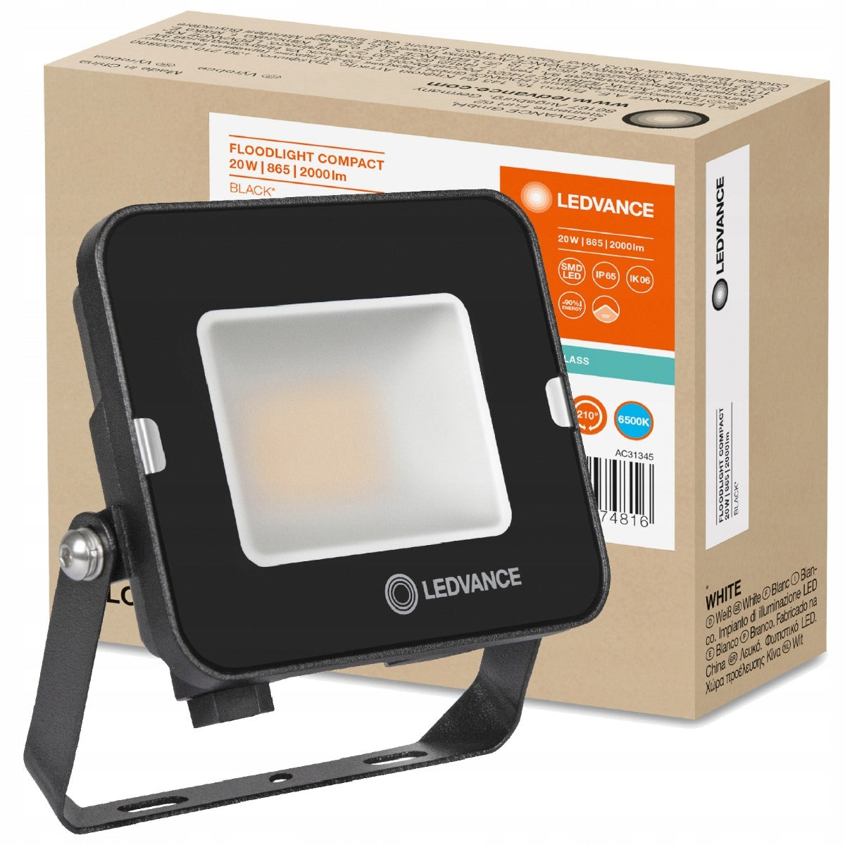 Floodlight Ledvance COMPACT 20W 6500K white cold 2000lm IP65 Black Batteries included no