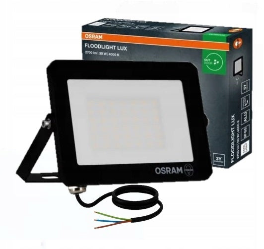 Floodlight Osram halogen Lux 30W 4000K neutral 2700lm IP65 black LED