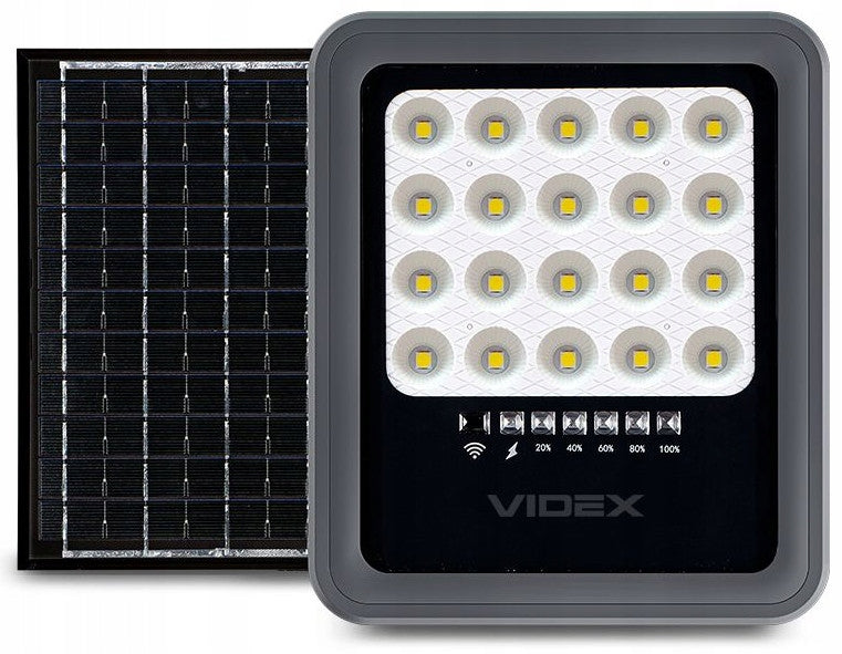 Floodlight lamp with panel SOLAR IP65 +PILOT LED VIDEX 500lm 5000mAh Brand Videx