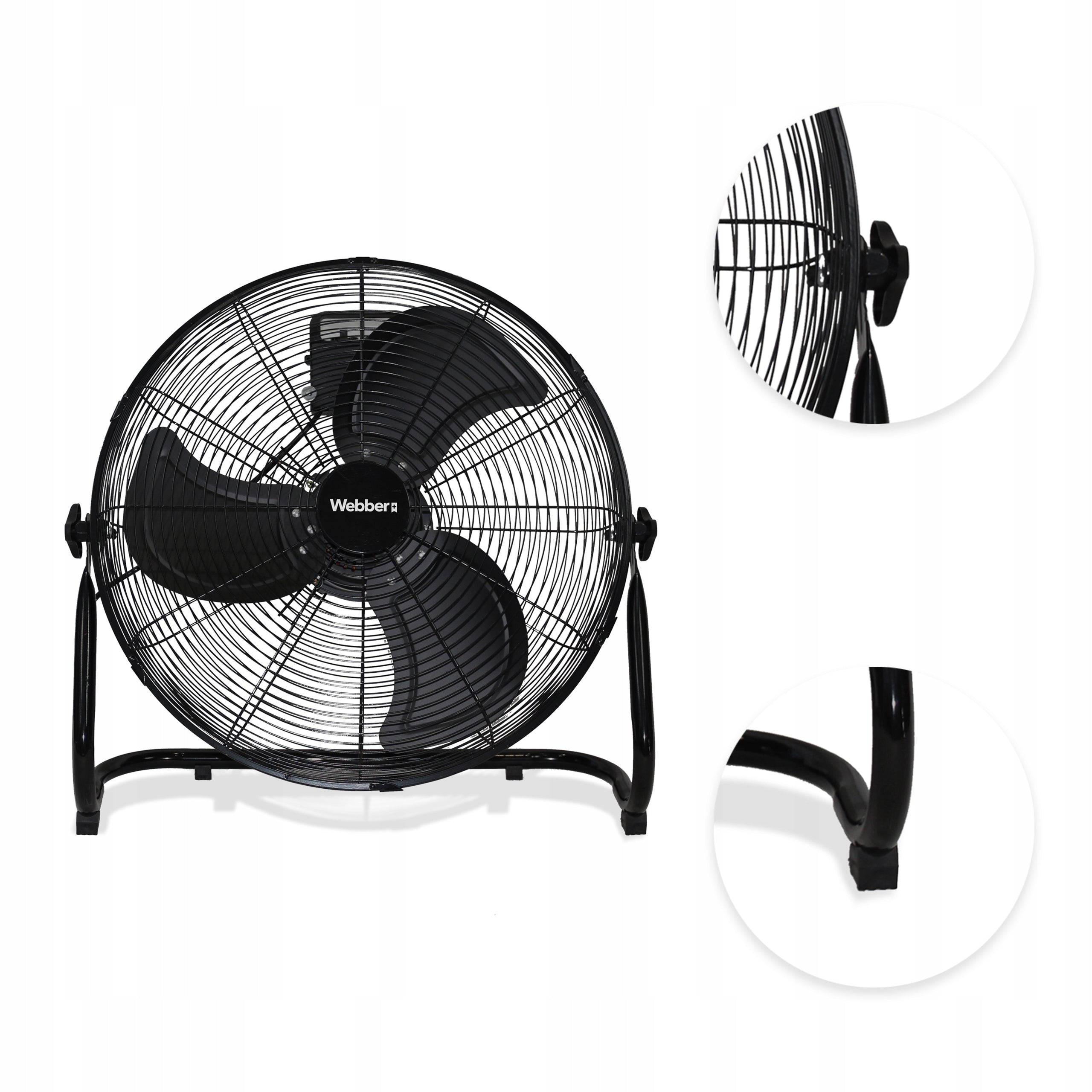 Floor Circulator Webber FF500A 120W Tilt Angle Adjustment Black Functions tilt angle adjustment