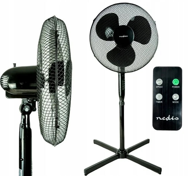 Floor Fan 44cm Remote Control, Oscillation Timer 7,5h 3 Gears Silent Windmill