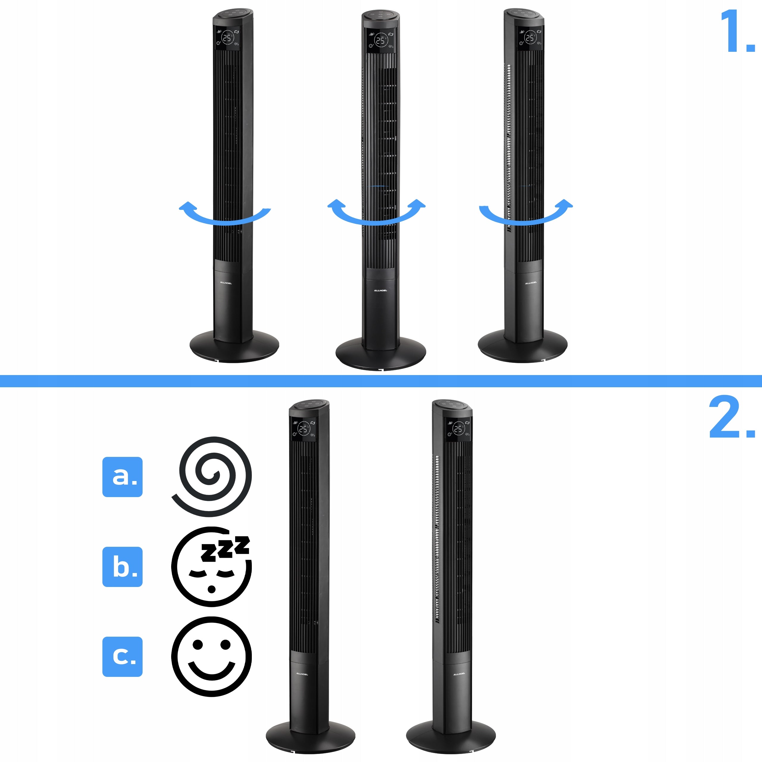 Floor Standing Column Fan Windmill Silent Ionization 10m 124CM Manufacturer code Wentylator Kolumnowy MOCNY XXL