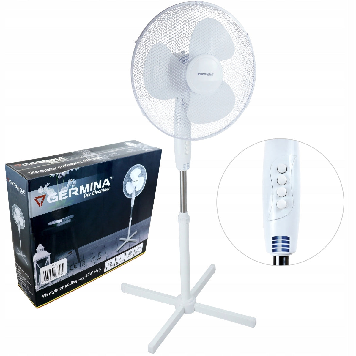 Floor fan Germina GW-0064 white Manufacturer code GW-0064