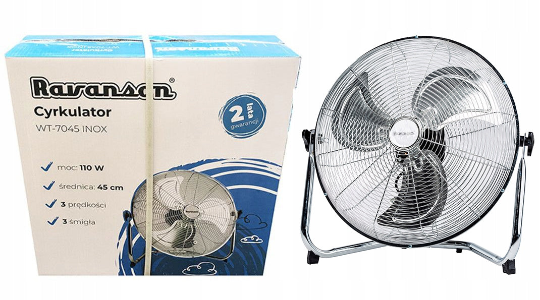 Floor fan Ravanson WT-7045 INOX 45 cm silver/grey Model WT-7045 INOX 45CM