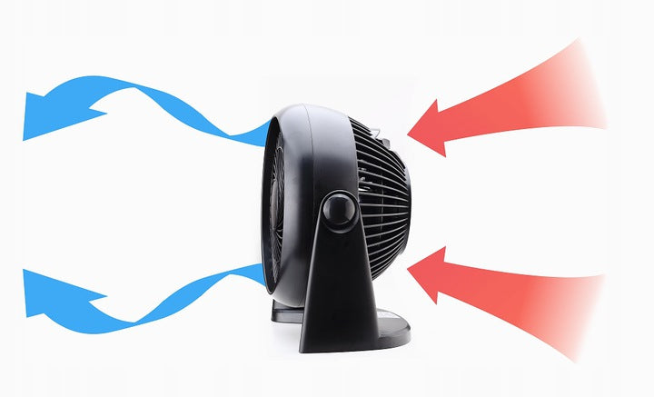 Floor fan desk fan EBERG quiet strong wall 50W up to 90° Dominant color black