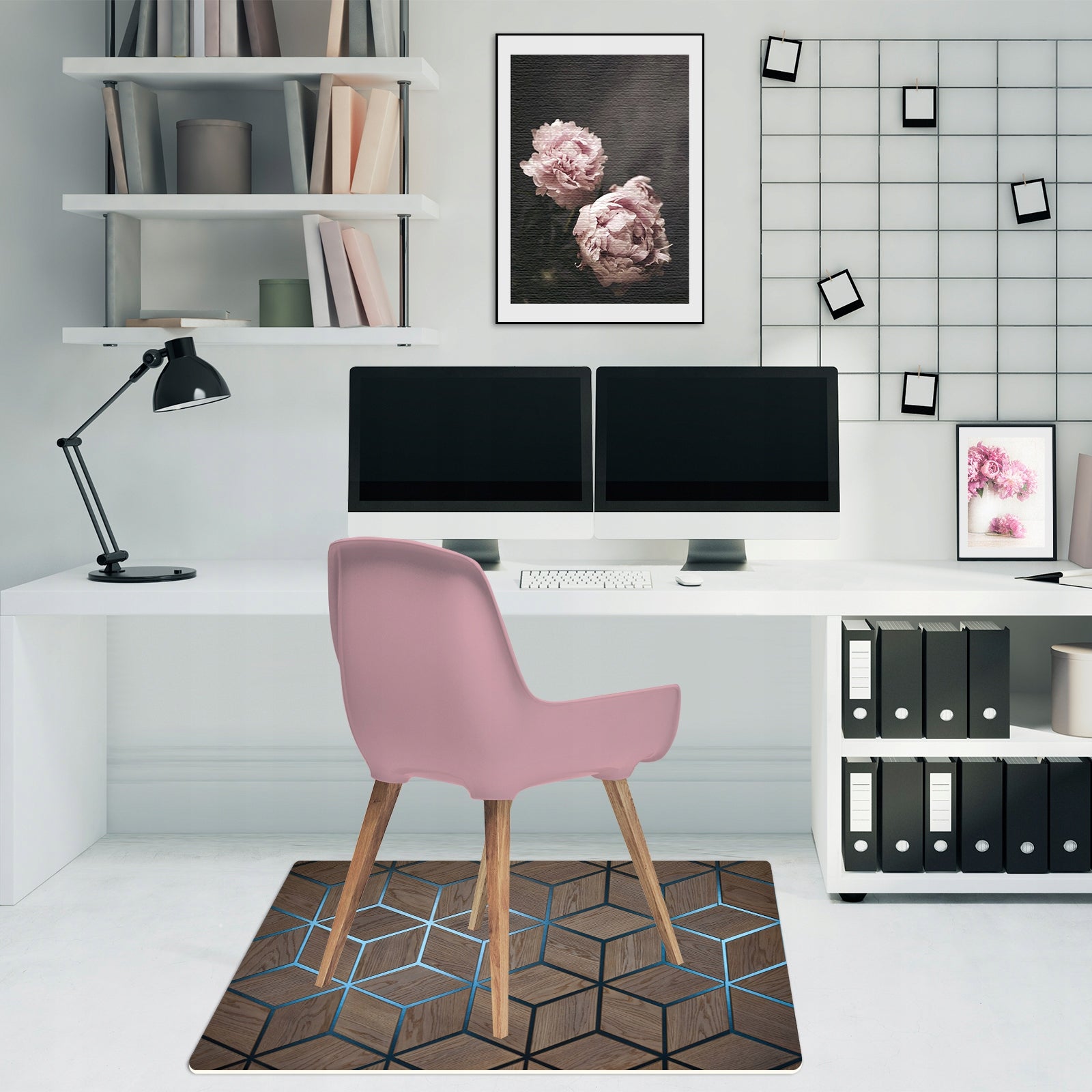 Floor mat for armchair 140cm 3D cubes 2,2mm Product width 140 cm