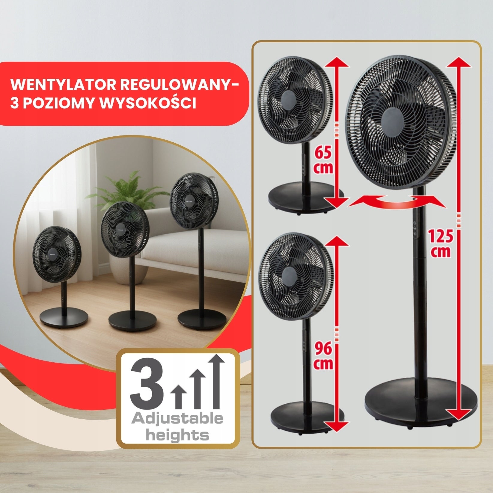 Floor standing fan KLAUSBERG KB9041 with remote control 40 cm LED 50W Timer Manufacturer code KB-9041