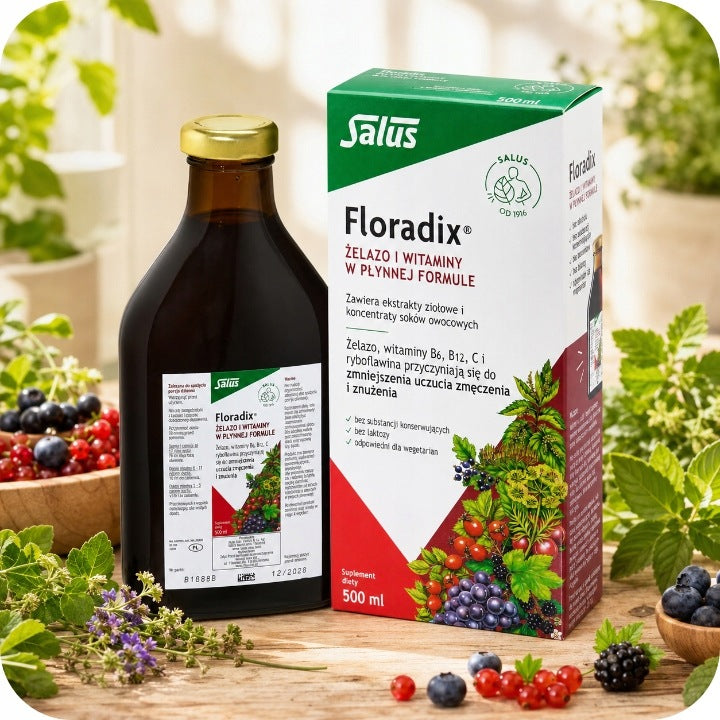 Floradix Iron Vitamins, 500 ml, liquid iron, energy, immunity For universal