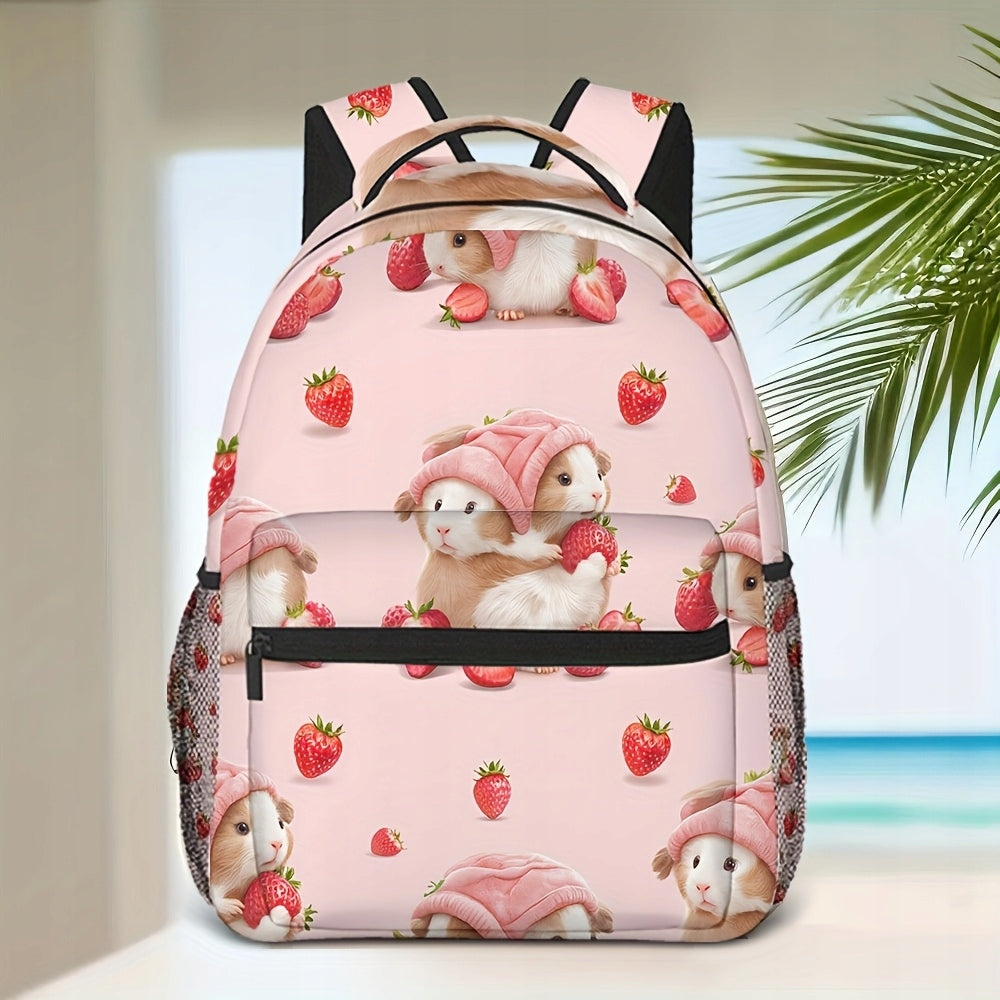 Floral Guinea Pig Backpack for Students and Young Professionals