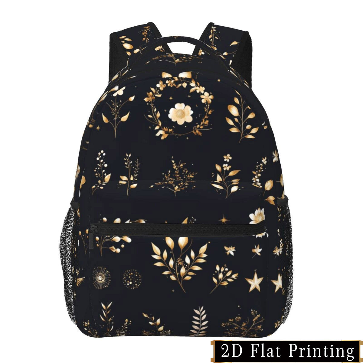 Floral Totem Print Backpack - Laptop Bag, Large Capacity, Multi-Compartment