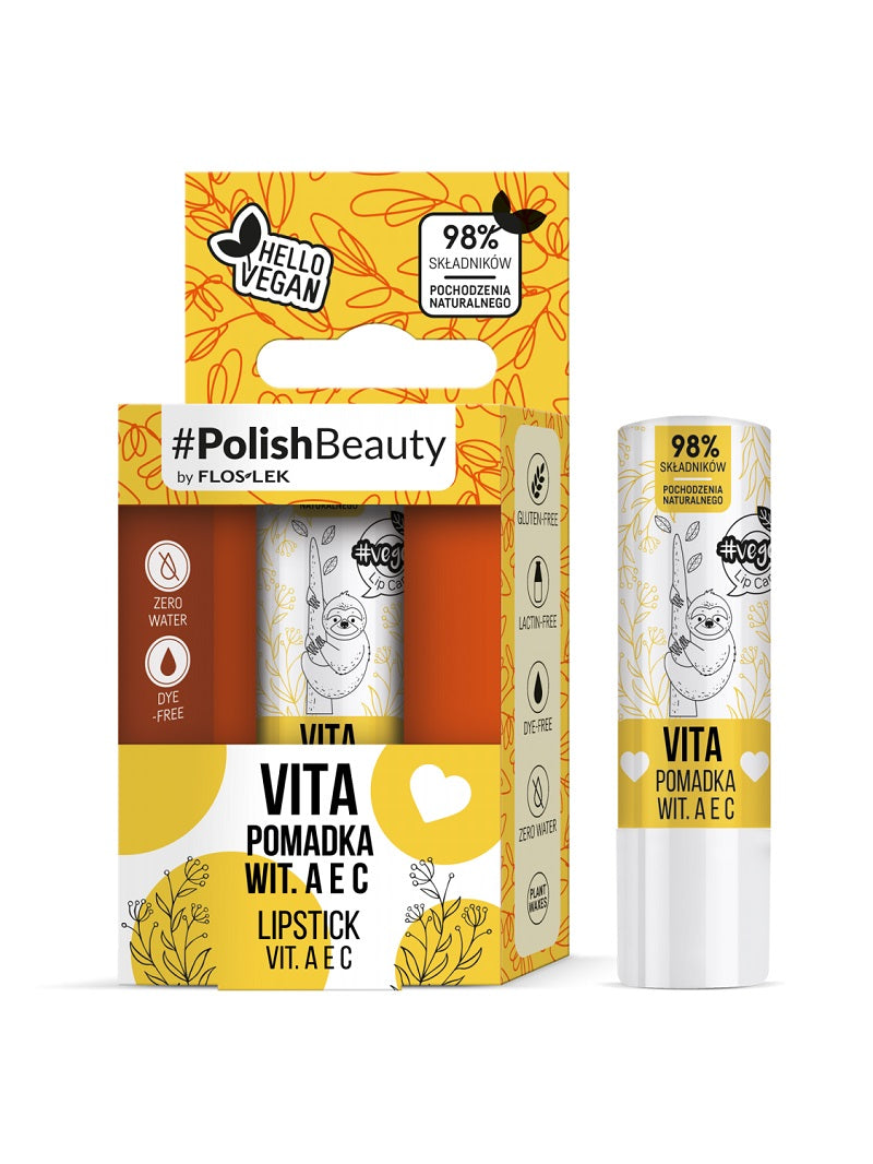 Lippenbalsam Floslek #PolishBeauty Lipstick Vita, 4,1 g 