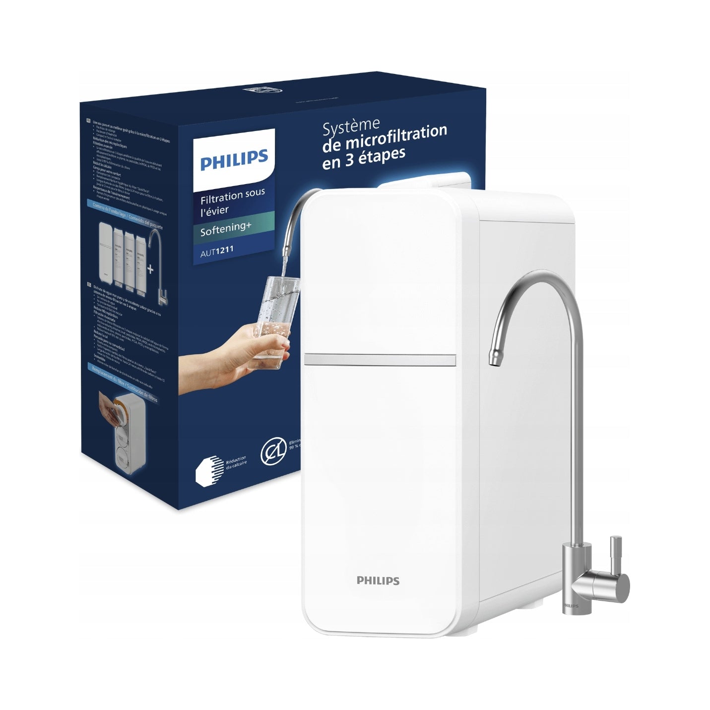 Flow water filter Philips AUT1211, softener filter under sink