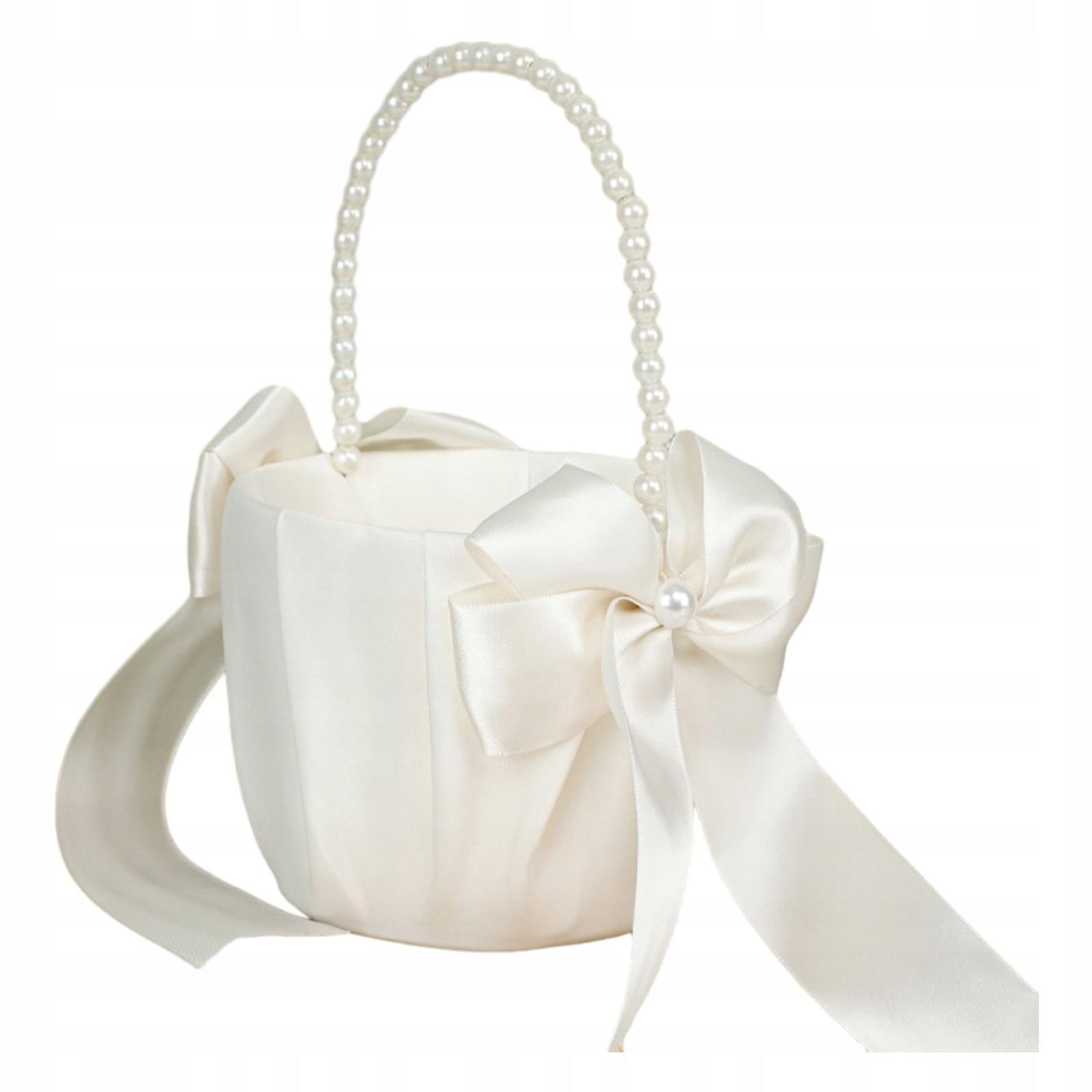 Flower Baskets for Wedding Satin Ribbons Basket Bridesmaid Lace Basket Brand no brand