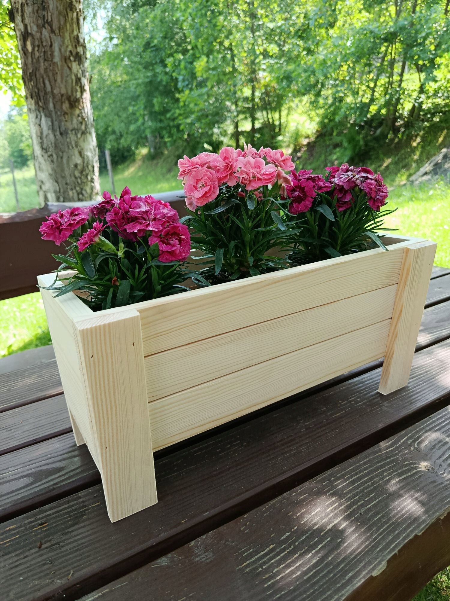 Flower Box Wooden Garden Vegetables Balcony ECO Manufacturer Product height 20 cm