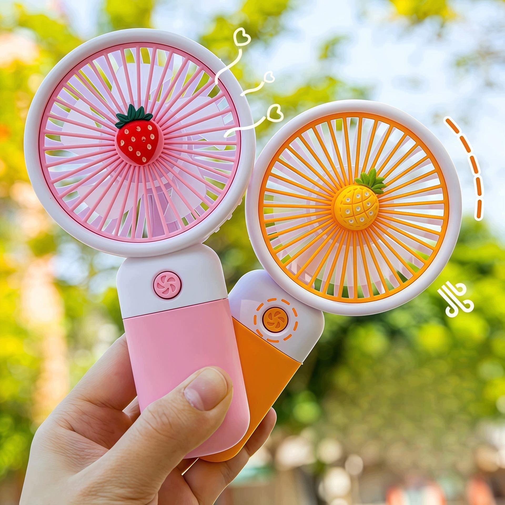 Flower Handheld Fan Mini Fan 400 mAh For kids Pink