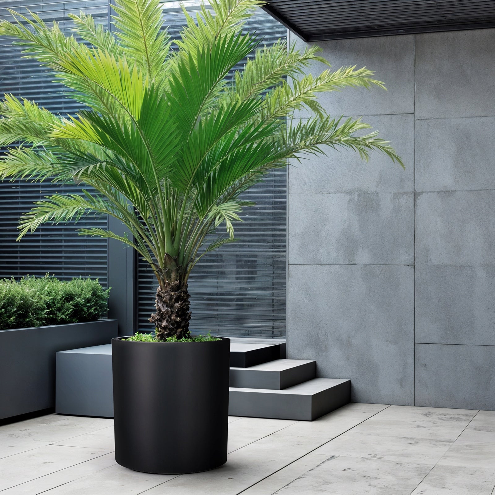 Flower Pot 30cm Large Garden Planter Frost Resistant Anthracite + Refill EAN (GTIN) 5905544005762