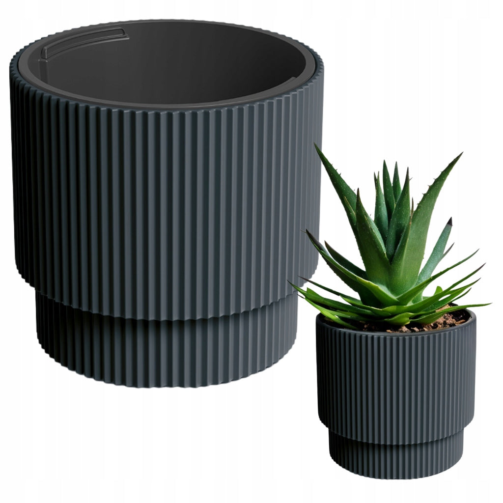 Flower Pot Round Cover DBMIN400 MILLY - 20 L anthracite Brand Prosperplast
