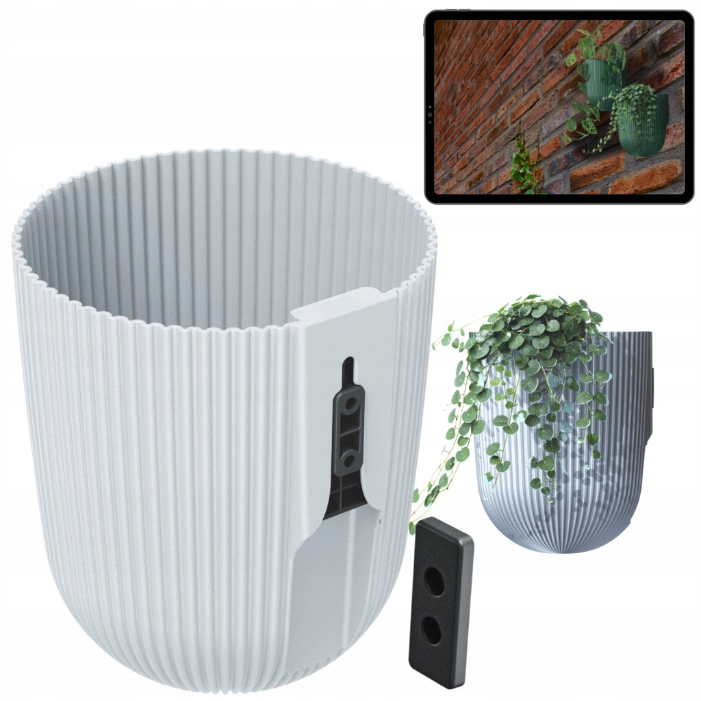 Flower pot HANGING round MILLY WALL white wall cover mount Color white