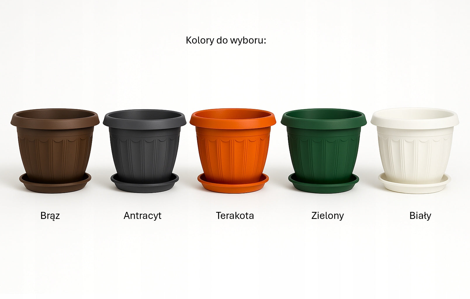 Flower pot Rhodes Ø40 cm + Stand - Large planter - 5 colours - Rekpolplast Manufacturer code 1153