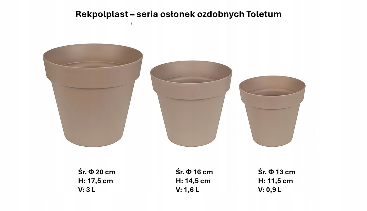 Flower pot Rhodes Ø40 cm + Stand - Large planter - 5 colours - Rekpolplast Product height 29 cm