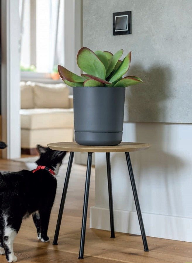 Flower pot SATINA WITH STAND 25 cm WHITE Material synthetic material