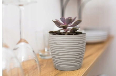 Flower pot Sahara 19 Wave with stand fi 19 cm h 17,3 cm White Manufacturer code 3040-011