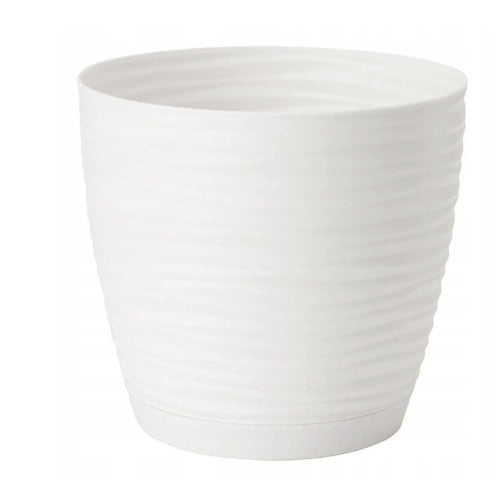 Flower pot Sahara 19 Wave with stand fi 19 cm h 17,3 cm White