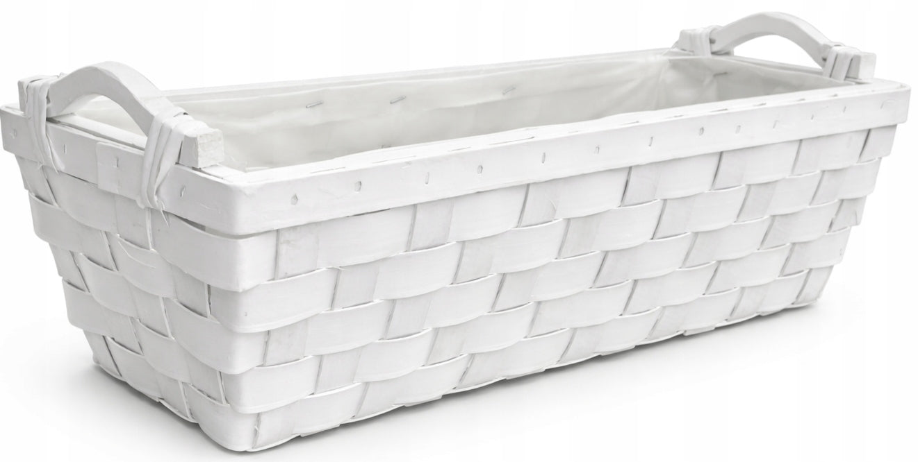 Flower pot WHITE flower box balcony window sill wooden TERRACE Manufacturer code Doniczka na kwiaty okno