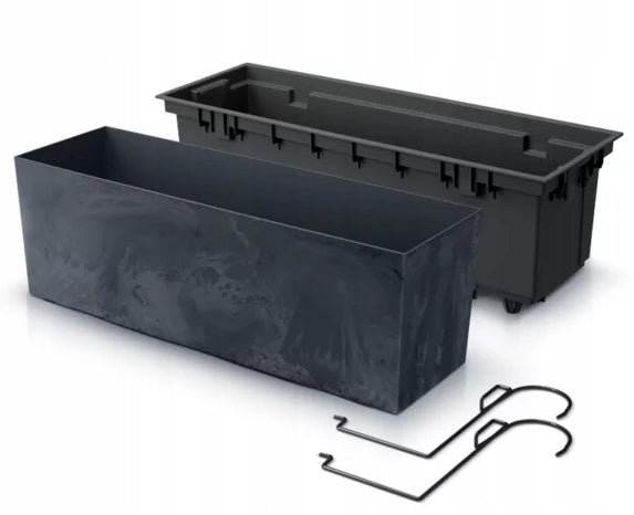 Flower pot balcony box hanging Urbicase concrete effect DUC600EW anthracite Brand Prosperplast