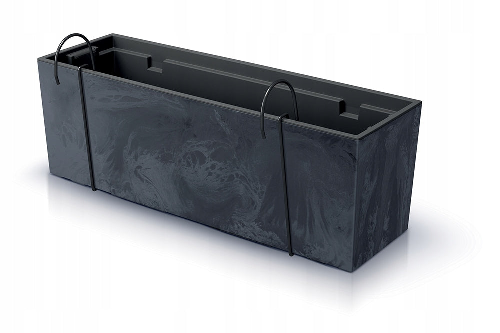 Flower pot balcony box hanging Urbicase concrete effect DUC600EW anthracite Color gray