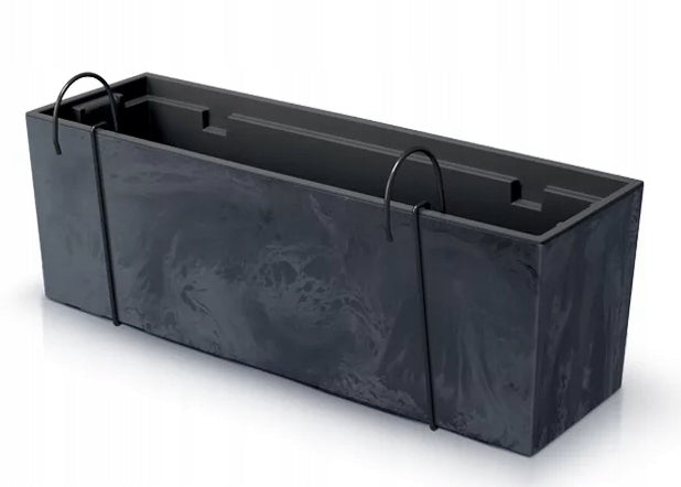Flower pot balcony box hanging Urbicase concrete effect DUC600EW anthracite Material synthetic material