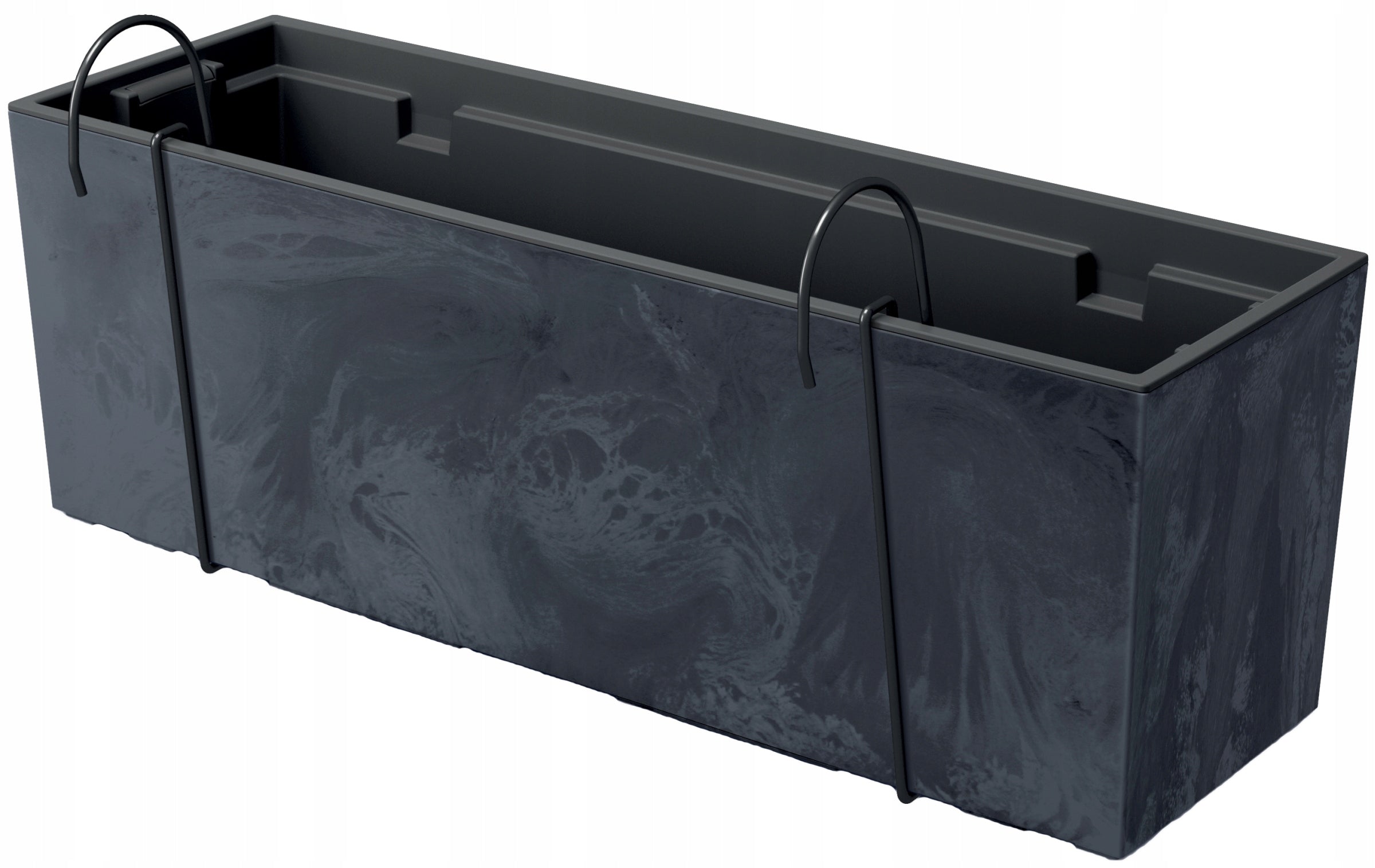 Flower pot balcony box hanging Urbicase concrete effect DUC600EW anthracite Product height 19.5 cm