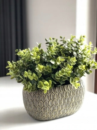 Flower pot ceramic grey, gold Polnix 22 cm x 13 x 11 cm Manufacturer code 05.230.22