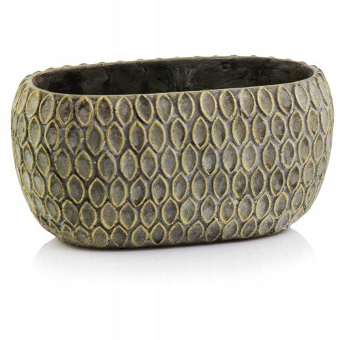 Flower pot ceramic grey, gold Polnix 22 cm x 13 x 11 cm