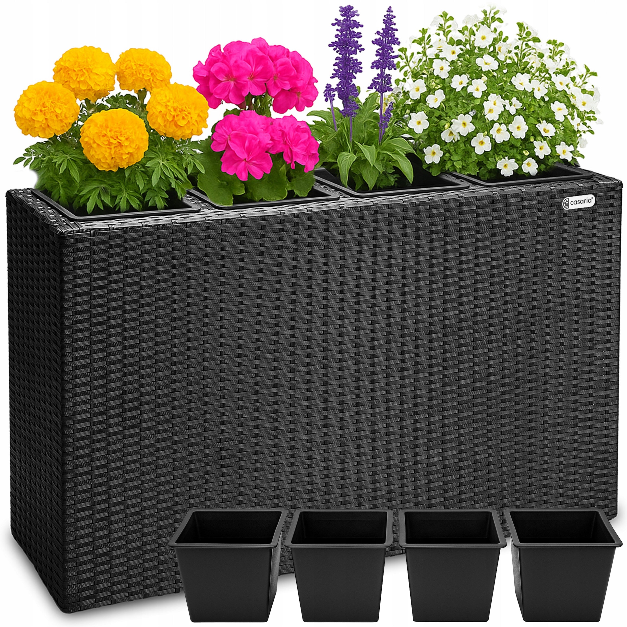 Flower pot garden planters large for balcony terraces rattan pots 95x60
