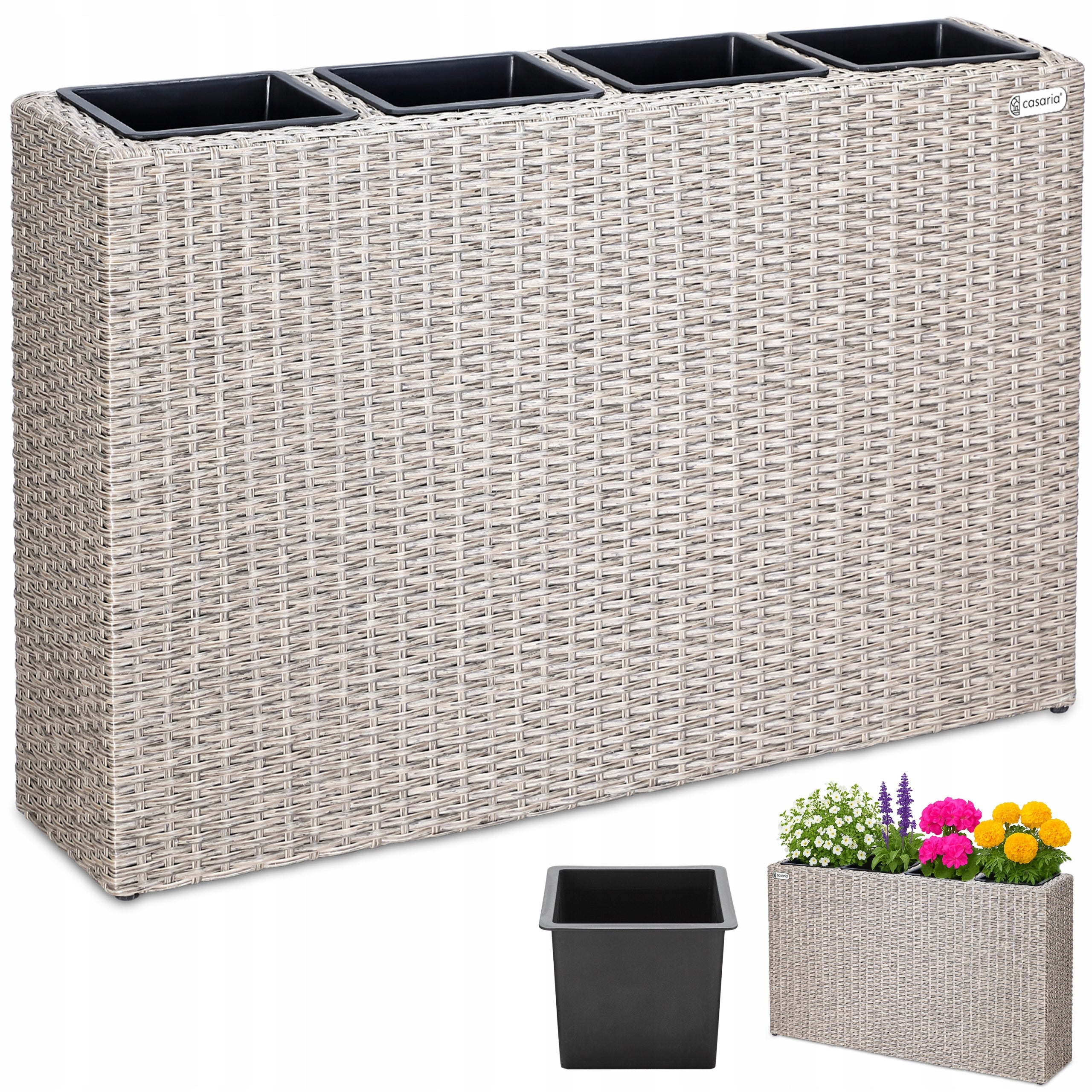 Flower pot garden planters large for balcony terraces rattan pots