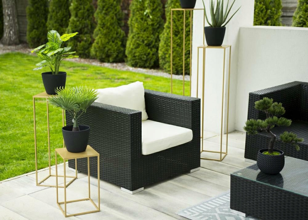 Flower stand for living room pergola 70cm loft gold high metal flowerbed Maximum height 70 cm