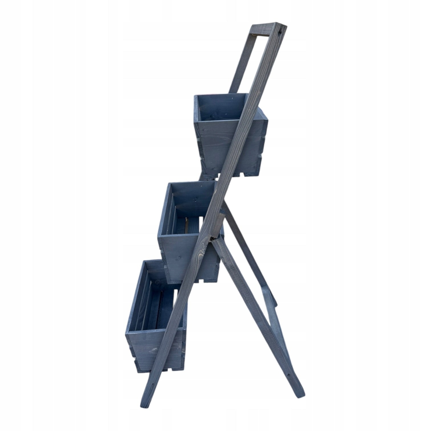 Flower stand wooden folding flower stand herbs 3 boxes grey 107cm Material wood