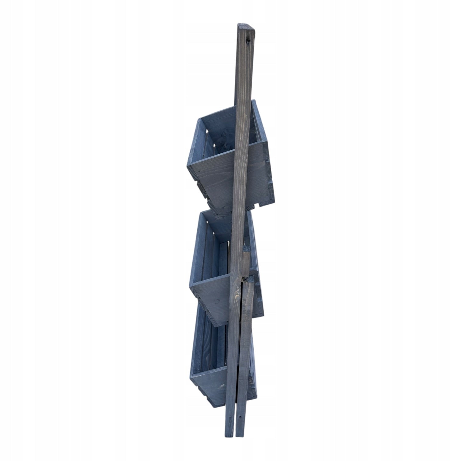 Flower stand wooden folding flower stand herbs 3 boxes grey 107cm Maximum height 105 cm