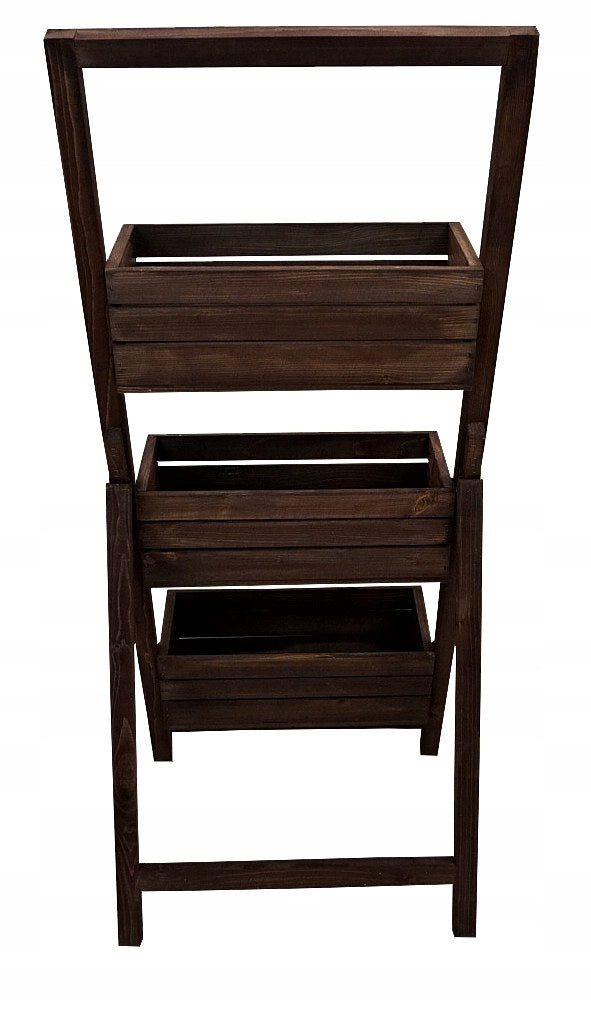 Flowerbed Cascading Flower Stand Triple Brown + 3 Refills Type freestanding