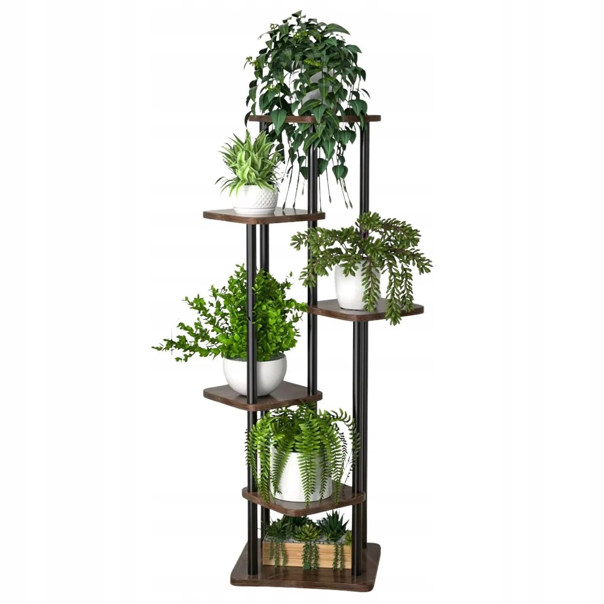 Flowerbed Standing Metal Flower Stand Plants Loft Shelves 5 Level
